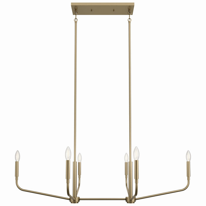 Kichler 52721CPZ Six Light Linear Chandelier, Champagne Bronze (2)