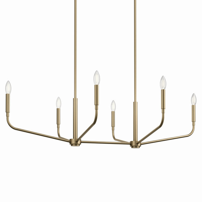 Kichler 52721CPZ Six Light Linear Chandelier, Champagne Bronze (3)