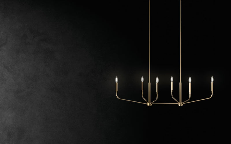 Kichler 52721CPZ Six Light Linear Chandelier, Champagne Bronze (5)