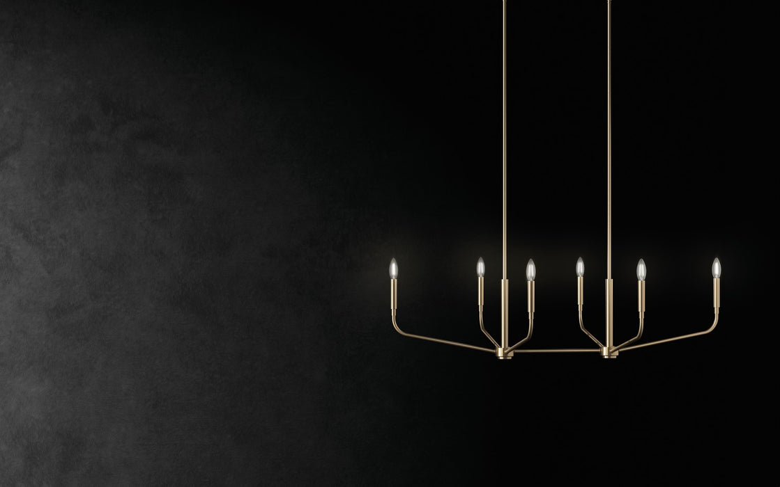 Kichler 52721CPZ Six Light Linear Chandelier, Champagne Bronze (5)