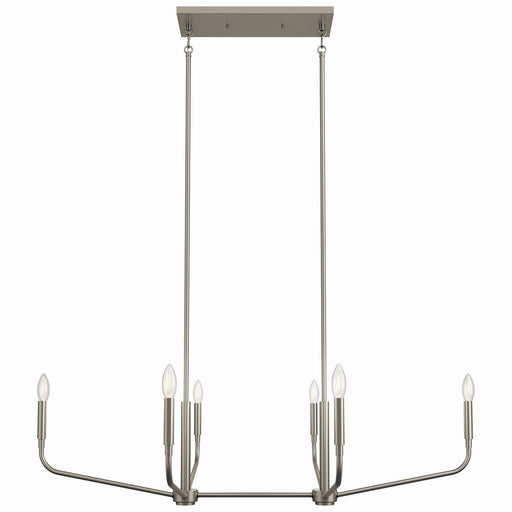 Kichler 52721NI Six Light Linear Chandelier, Brushed Nickel (2)