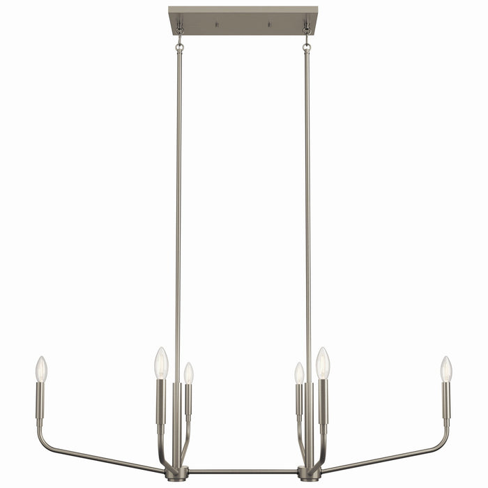 Kichler 52721NI Six Light Linear Chandelier, Brushed Nickel (2)