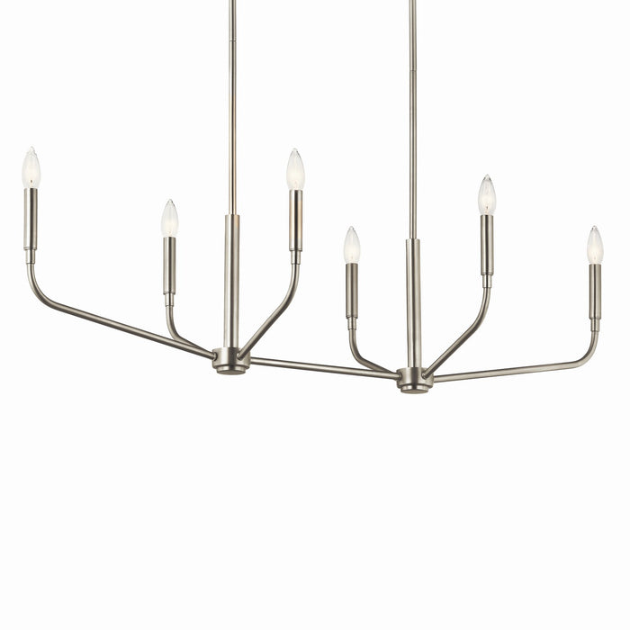 Kichler 52721NI Six Light Linear Chandelier, Brushed Nickel (3)