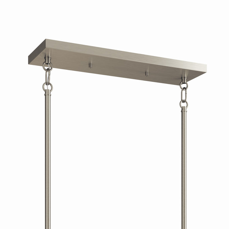 Kichler 52721NI Six Light Linear Chandelier, Brushed Nickel (4)