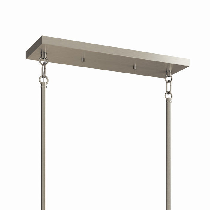 Kichler 52721NI Six Light Linear Chandelier, Brushed Nickel (4)