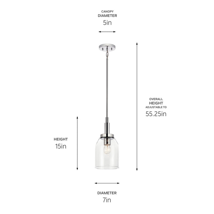 Kichler 52725CH One Light Mini Pendant, Chrome (5)