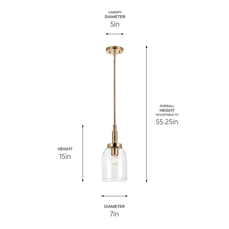 Kichler 52725CPZ One Light Mini Pendant, Champagne Bronze (5)