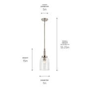 Kichler 52725NI One Light Mini Pendant, Brushed Nickel (5)