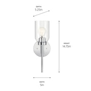 Kichler 55183CH One Light Wall Sconce, Chrome (5)