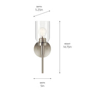 Kichler 55183NI One Light Wall Sconce, Brushed Nickel (5)