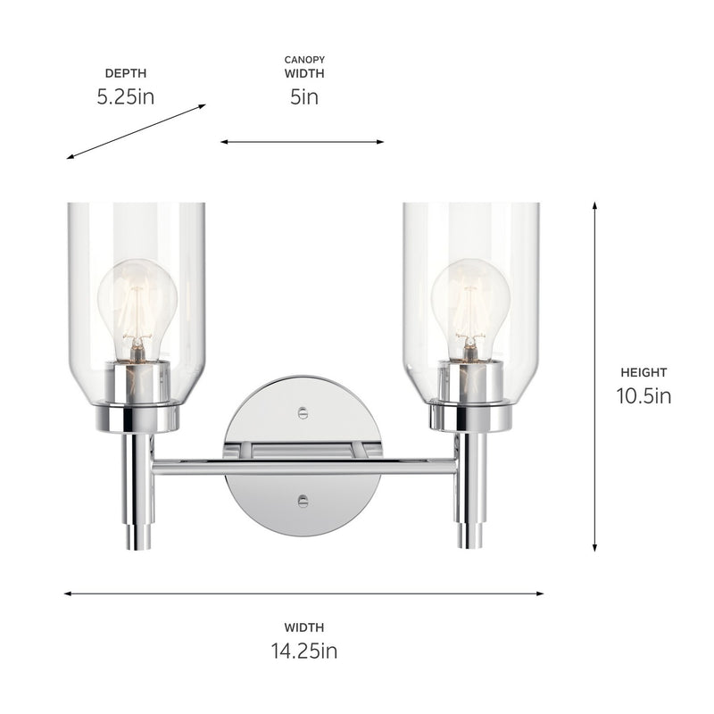 Kichler 55184CH Two Light Vanity, Chrome (5)
