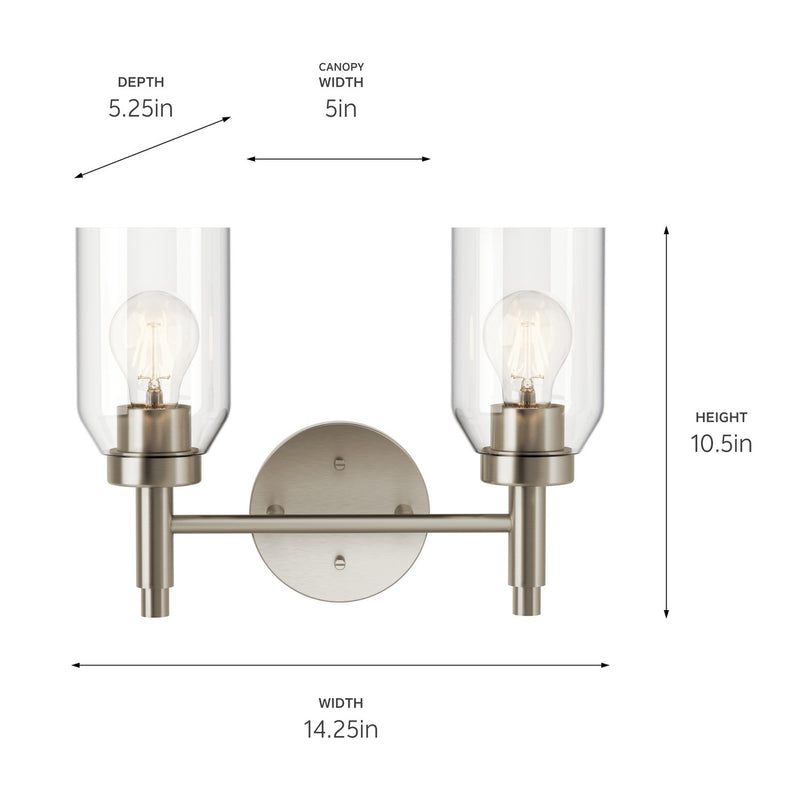 Kichler 55184NI Two Light Vanity, Brushed Nickel (5)
