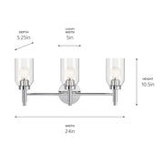 Kichler 55185CH Three Light Vanity, Chrome (4)