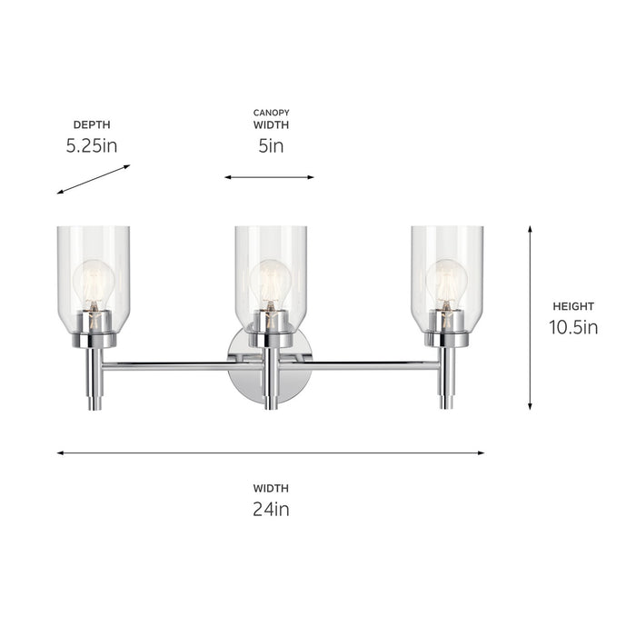 Kichler 55185CH Three Light Vanity, Chrome (4)