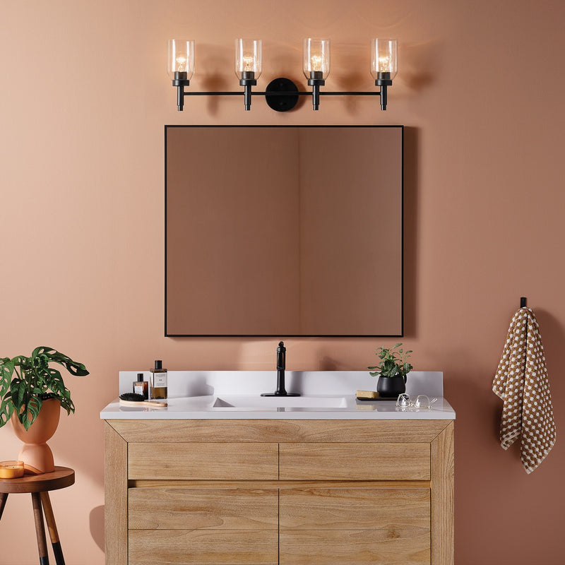 Kichler 55186BK Four Light Vanity, Black (6)