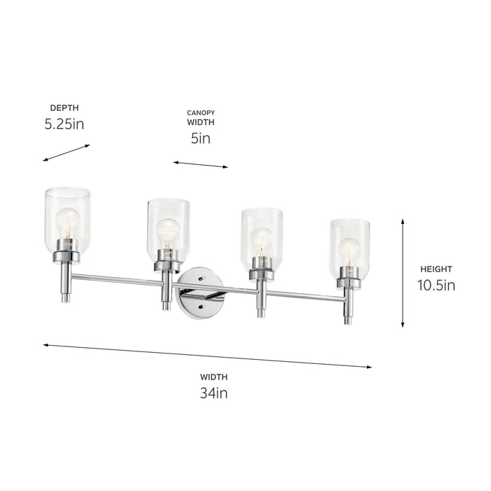 Kichler 55186CH Four Light Vanity, Chrome (4)