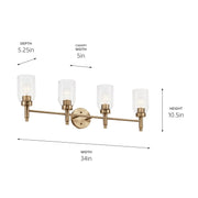 Kichler 55186CPZ Four Light Vanity, Champagne Bronze (4)