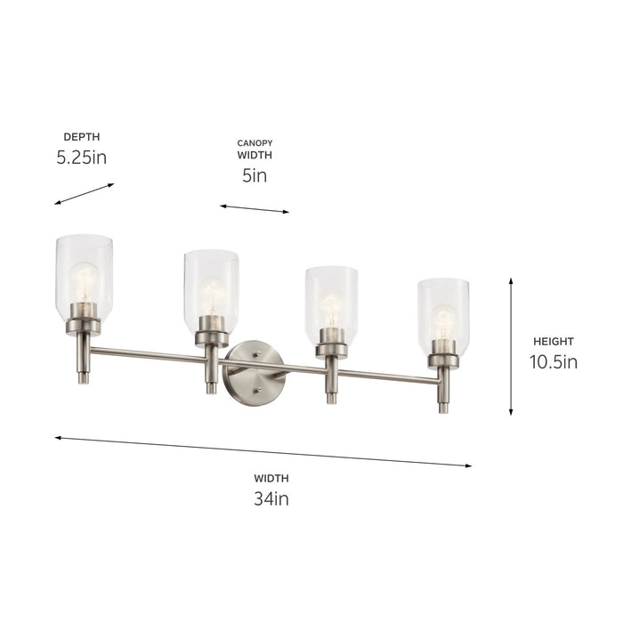 Kichler 55186NI Four Light Vanity, Brushed Nickel (4)