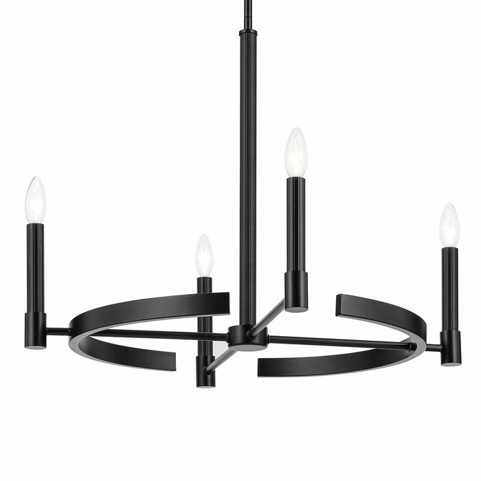 Kichler 52426BK Four Light Chandelier, Black (2)