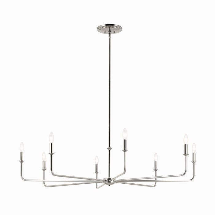 Kichler 52521PN Eight Light Chandelier, Polished Nickel (2)