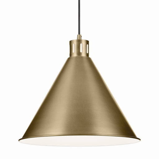 Kichler 52177NBR One Light Pendant, Natural Brass (2)