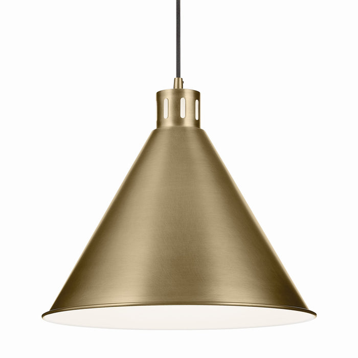 Kichler 52177NBR One Light Pendant, Natural Brass (2)