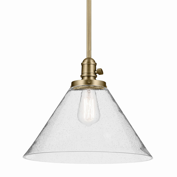 Kichler 43905NBR One Light Pendant, Natural Brass (2)