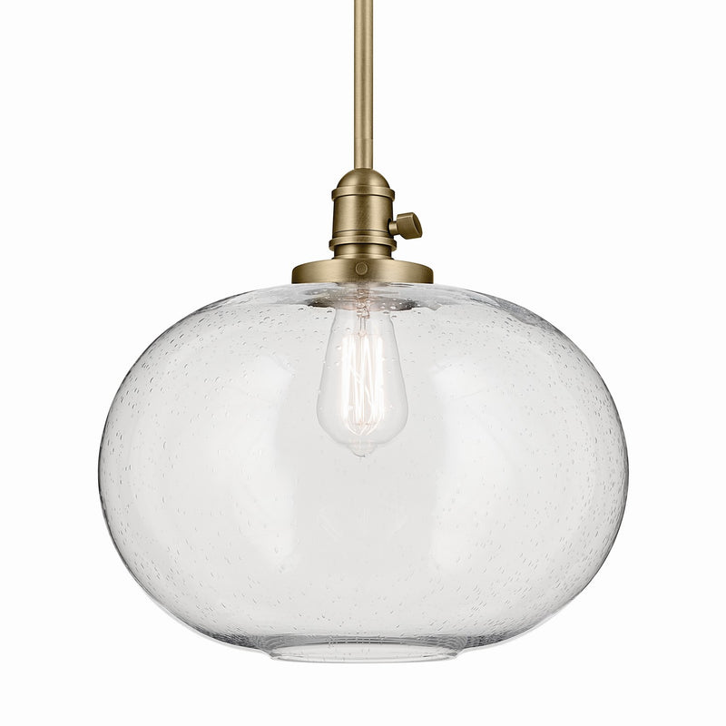Kichler 43911NBR One Light Pendant, Natural Brass (2)