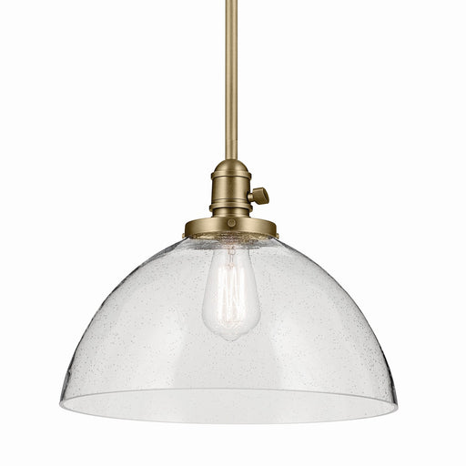 Kichler 43912NBR One Light Pendant, Natural Brass (2)