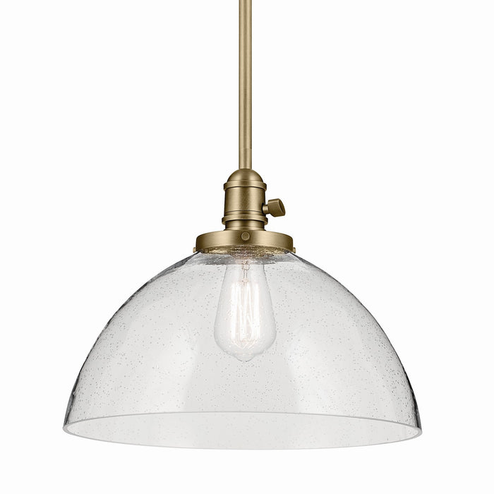 Kichler 43912NBR One Light Pendant, Natural Brass (2)
