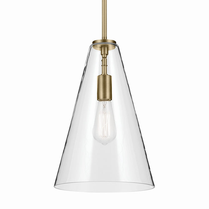 Kichler 42199NBR One Light Pendant, Natural Brass (2)