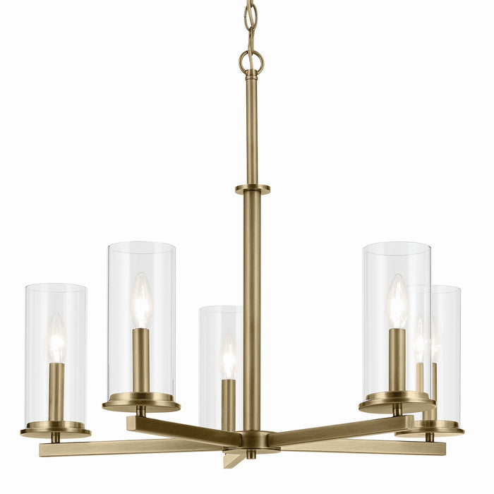 Kichler 43999NBR Five Light Chandelier, Natural Brass (2)