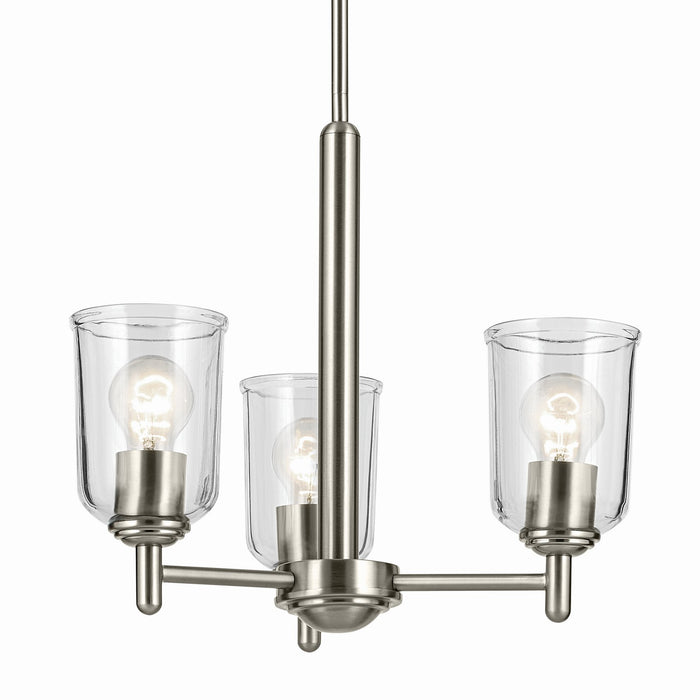 Kichler 43670NICLR Three Light Mini Chandelier, Brushed Nickel (2)