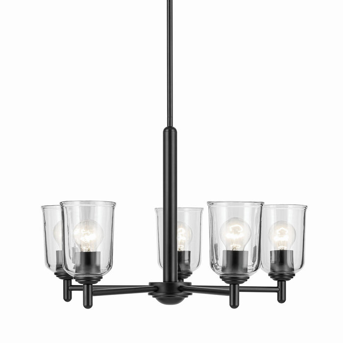 Kichler 43671BKCLR Five Light Chandelier, Black (2)