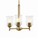 Kichler 43670NBRCLR Three Light Mini Chandelier, Natural Brass (2)