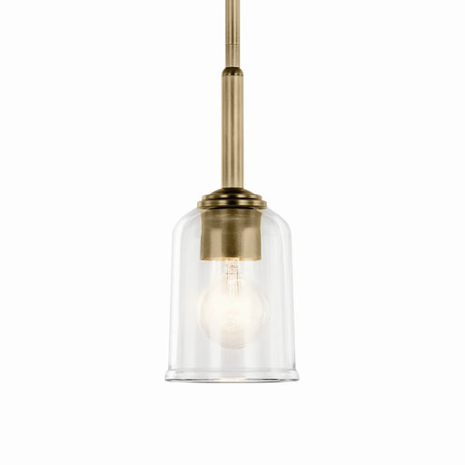 Kichler 43674NBRCLR One Light Mini Pendant, Natural Brass (2)