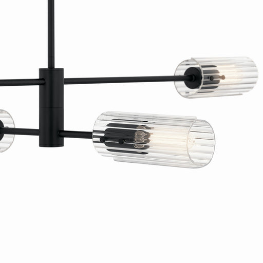 Kichler 52681BK Four Light Linear Chandelier, Black (2)