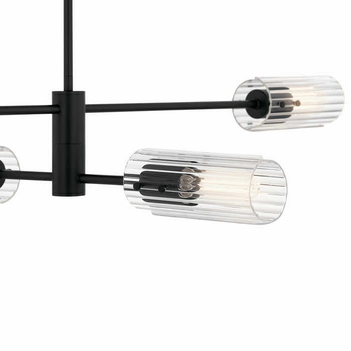 Kichler 52681BK Four Light Linear Chandelier, Black (2)