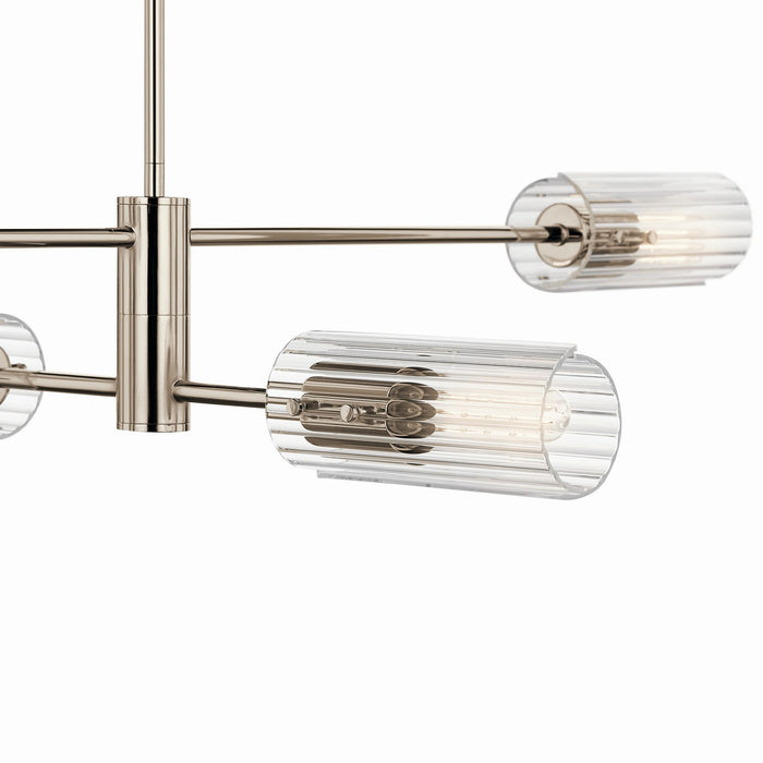 Kichler 52681PN Four Light Linear Chandelier, Polished Nickel (2)
