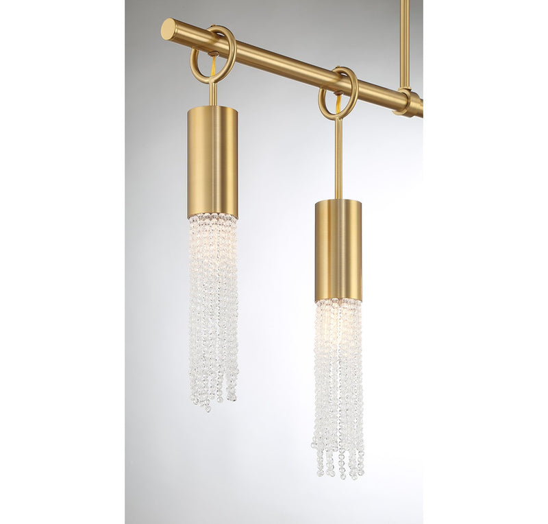 Savoy House 1-1365-5-322 Five Light Linear Chandelier, Warm Brass (6)
