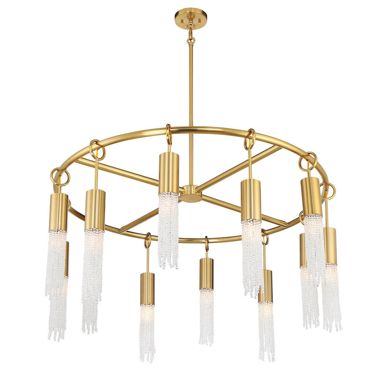 Savoy House 1-1367-12-322 12 Light Chandelier, Warm Brass (4)