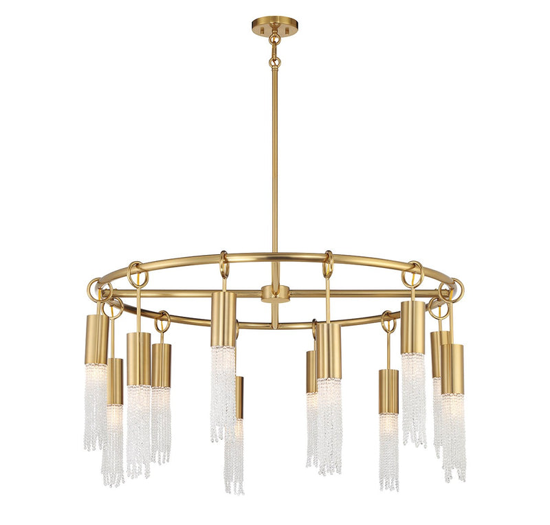 Savoy House 1-1367-12-322 12 Light Chandelier, Warm Brass (5)