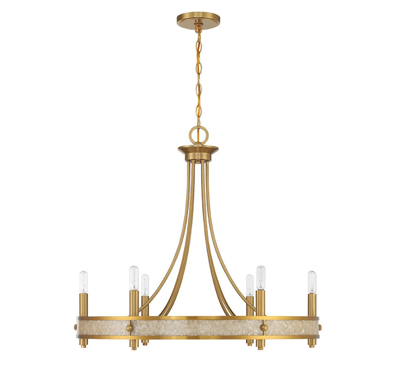 Savoy House 1-2053-6-322 Six Light Chandelier, Warm Brass (2)