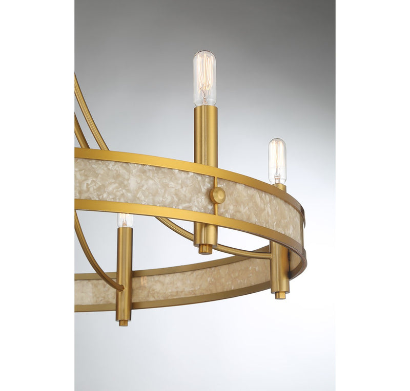 Savoy House 1-2053-6-322 Six Light Chandelier, Warm Brass (6)