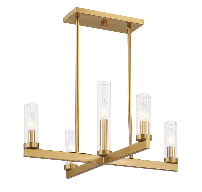 Savoy House 1-2634-5-322 Five Light Chandelier, Warm Brass (3)