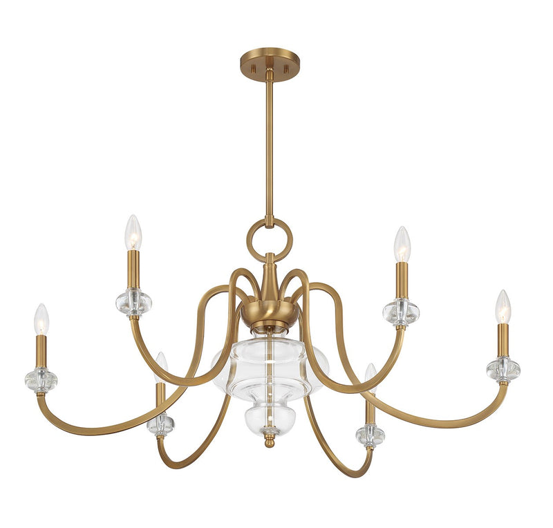 Savoy House 1-5802-6-322 Six Light Chandelier, Warm Brass (4)