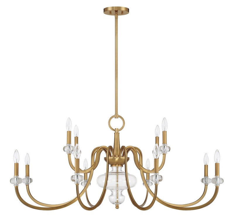 Savoy House 1-5803-12-322 12 Light Chandelier, Warm Brass (2)