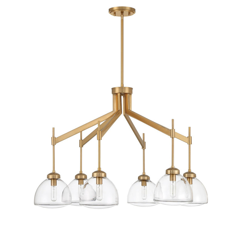 Savoy House 1-9841-6-322 Six Light Chandelier, Warm Brass (2)