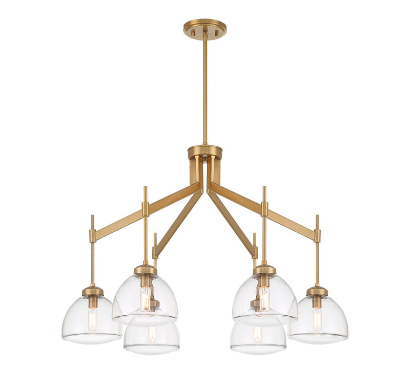 Savoy House 1-9841-6-322 Six Light Chandelier, Warm Brass (5)