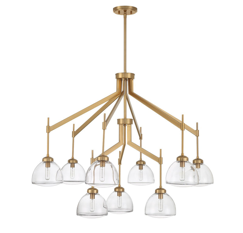 Savoy House 1-9842-9-322 Nine Light Chandelier, Warm Brass (2)
